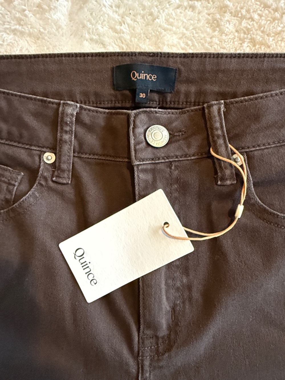 Quince, Women’s Bella Stretch Wide Leg Jeans in Coffee Brown, Size 30 - Picture 2 of 4